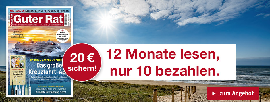 Guter Rat - 12 Ausgaben lesen, nur 9 bezahlen + 20 Euro geschenkt