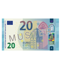 Verrechnungsscheck 20 € 